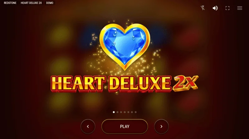 Heart Deluxe 2x - главно мени и почетен екран на слотот